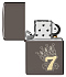 Зажигалка ZIPPO Lucky 7 Design с покрытием Black Ice®, латунь/сталь, черная, 38x13x57 мм - Фото 4
