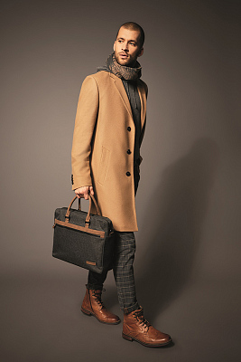 Портфель мужской BUGATTI Luce 16'', серый, полиэстер, 40х8х31,5 см