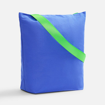 Шопер B5  с широкими зелеными ручками (Синий)