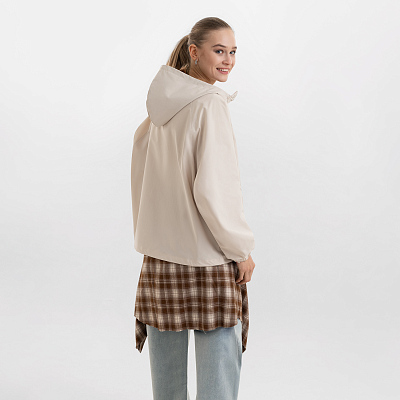 Ветровка (анорак) оверсайз унисекс Риссман (Rissman), бежевая