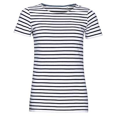 Футболка Miles Women белая с темно-синим (Синий)