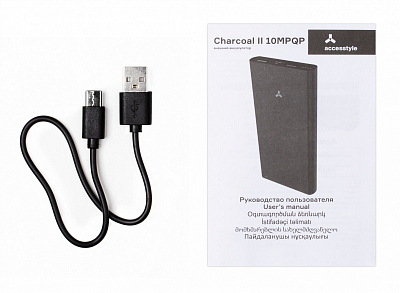 Внешний аккумулятор  Accesstyle CHARCOAL II (10000 mAh), серебристый