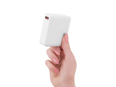 Внешний аккумулятор Brick 10 с быстрой зарядкой QC/PD, 10000 мАч (Белый)