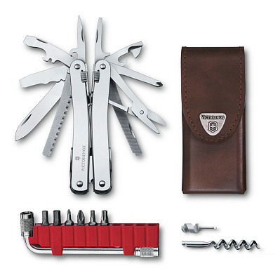 Мультитул VICTORINOX SwissTool Spirit X Plus 105 мм 35 функций в кожаном чехле