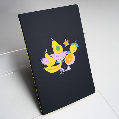 Тетрадь SLIMMY, 140 х 210 мм,  черный с зеленым, бежевый блок, в клетку