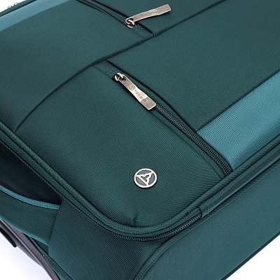 Чемодан TORBER Seyd, тёмно-зелёный, нейлон 600D, 36,5 х 19 х 54 см, 32 л