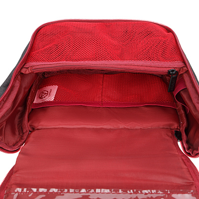 Несессер TORBER, дорожный, чёрный/бордовый, полиэстер 300D, 20 х 18 х 8 см