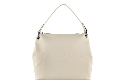 Сумка наплечная женская BUGATTI Daphne, бежевый цвет, воловья кожа/полиэстер, 34х13х30 см