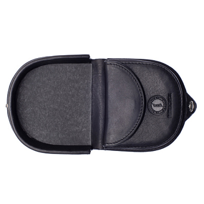 Монетница KLONDIKE Dawson, натуральная кожа в черном цвете, 8,5 х 2 х 7,5 см