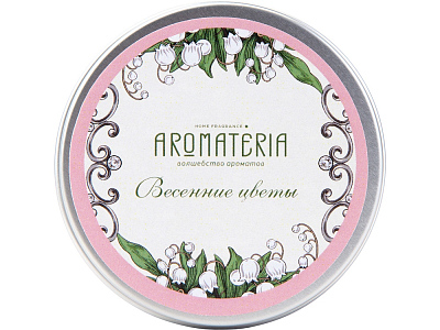 Набор: платок Ландыши и свеча Весенние цветы