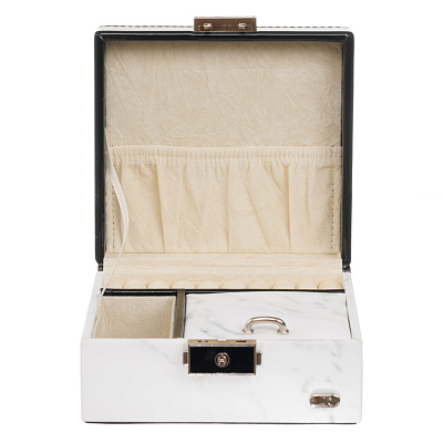 Шкатулка для украшений Jardin D'Ete, цвет белый мрамор, 13,2 х 12,3 х 7,8 см