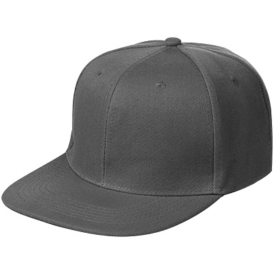 Бейсболка Snapback с прямым козырьком, серая (Серый)