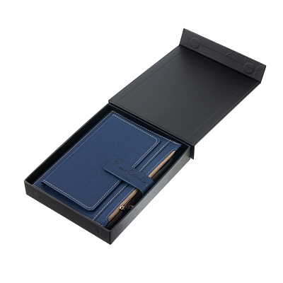 Записная книжка Pierre Cardin в обложке, синяя, 21,5 х 15,5, 3,5 см