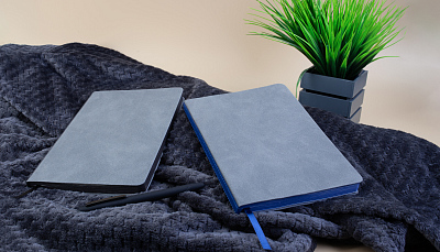 Ежедневник недатированный "Турин" , формат А5, серый с черным