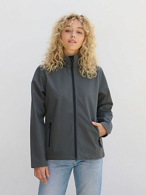 Куртка софтшелл с капюшоном женская Race Women, черная