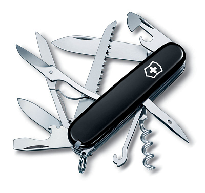 Нож перочинный VICTORINOX Huntsman, 91 мм, 15 функций, чёрный