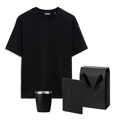 Набор с одеждой RUST (футболка, термокружка, блокнот, ручка), черный, L (Чёрный)