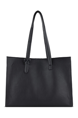 Бизнес-сумка женская наплечная BUGATTI Luna, черная, полиуретан, 40,5 x 14 x 30,5 см