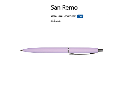 Ручка металлическая шариковая San Remo, софт-тач