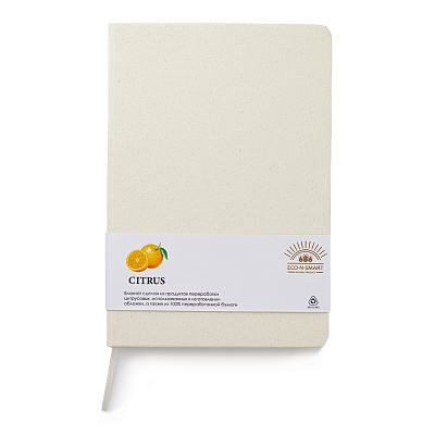 Блокнот из растительного сырья Tutti Frutti в твёрдом переплёте, цитрусовый