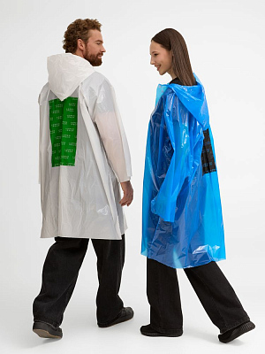 Дождевик-плащ CloudTime с печатью в один цвет на заказ