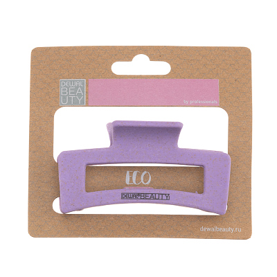 Заколка-краб для волос Dewal Beauty 1 шт/ уп.фиолетовая, форма прямоугольная большая