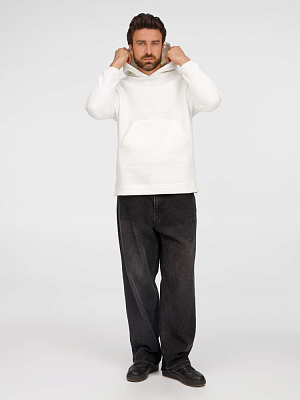 Худи унисекс оверсайз Easy Street, молочно-белое