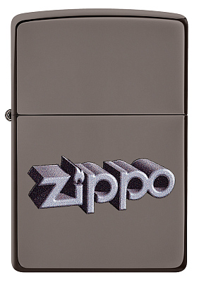 Зажигалка ZIPPO Zippo Design с покрытием Black Ice®, латунь/сталь, чёрная, глянцевая, 38x13x57 мм