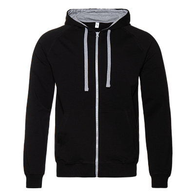 Толстовка мужская STAN с капюшоном на молнии футер без начёса 260, 61 (Чёрный)