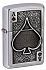 Зажигалка ZIPPO Ace Of Spades с покрытием Brushed Chrome, латунь/сталь, серебристая, 38x13x57 мм - Фото 1