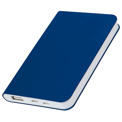 Универсальный аккумулятор "Softi" (5000mAh) , 7,5х12,1х1,1см, искусственная кожа (Темно-синий)