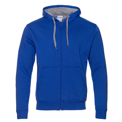 Толстовка мужская STAN с капюшоном на молнии футер с начёсом 280, 17 (Синий)