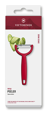 Овощечистка VICTORINOX YPSO, серрейторное лезвие из нержавеющей стали, красная