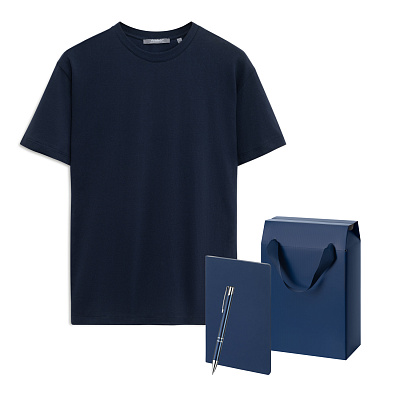 Набор с одеждой KRIS (футболка, блокнот, ручка) , L (Синий)