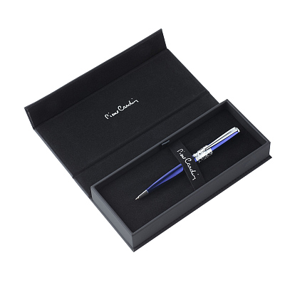 Ручка шариковая Pierre Cardin BARON, цвет - синий металлик. Упаковка В.