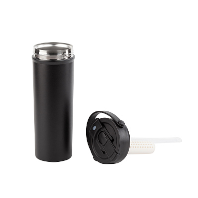 Термокружка "Pinta" 600 мл, покрытие пудра, черный