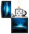 Зажигалка ZIPPO UFO Flame с покрытием Black Light, латунь/сталь, черная, матовая, 38x13x57 мм - Фото 3