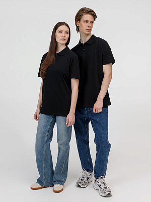 Рубашка поло унисекс Pulse, черная