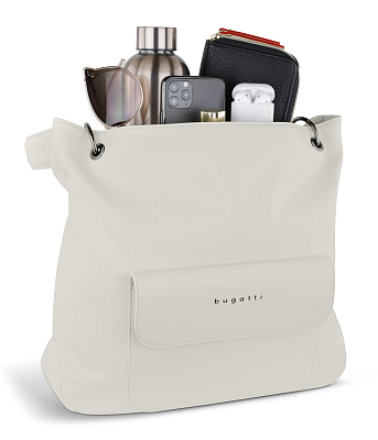 Сумка-хобо BUGATTI Almata, бежевая, полиуретан, 41х11х32 см