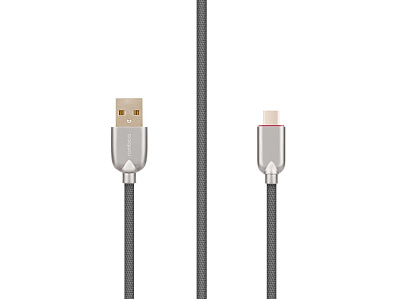 Кабель USB-A - USB-C DIGITAL CB-05, QC/PD, 1 м (Серый)