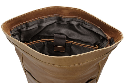 Рюкзак KLONDIKE GOLD «Donald», натуральная кожа в коньячном цвете, 40 х 42/51,5 х 11 см