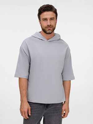 Футболка оверсайз унисекс с капюшоном Neofit, светло-серая (Серый)