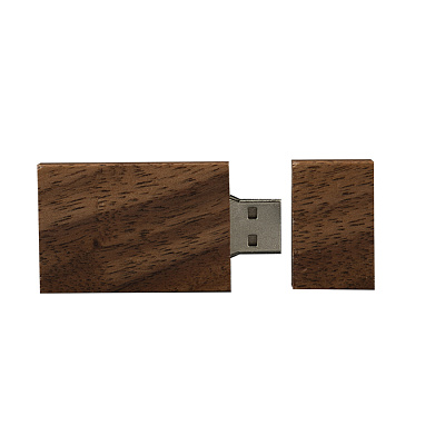 Дерево 03 Брусок , 8Гб, переходник мини-пвх (Темное дерево)