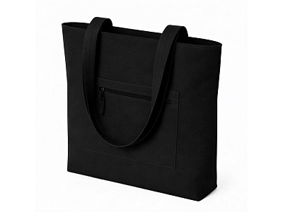 Сумка на молнии Zipper Neo из хлопка 280 г c карманом на молнии спереди (Чёрный)