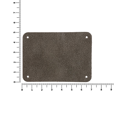 Лейбл кожаный Beta, XL, серый