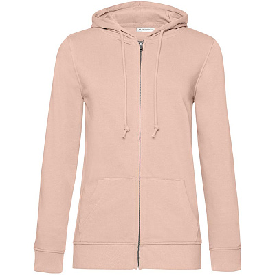 Толстовка на молнии с капюшоном женская BNC Inspire (Organic), серо-зеленая (Розовый)