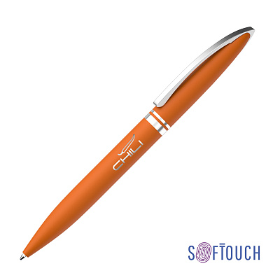 Ручка шариковая "Rocket", покрытие soft touch  (Оранжевый)