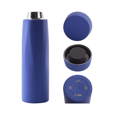 Термос "Calypso" 500 мл, покрытие soft touch, коробка, синий