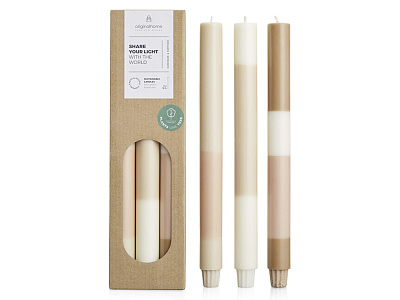 Набор свечей из растительного воска, 3 шт (Белый)