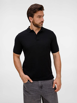 Рубашка поло унисекс Upswing, серый меланж (Чёрный)